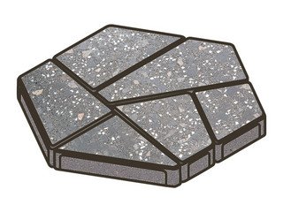 Гранитная тротуарная плитка Готика, Полигональ Granite FINO, 80 мм, Ильменит