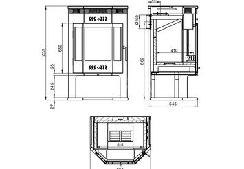 Печь-Камин ASTON 12 кВт (200 м3) Призматик (Амфиболит) 4