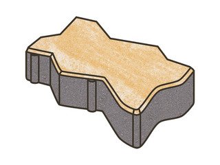 Тротуарная плитка Готика, "Зигзаг/Волна Natur", 60 мм, янтарь