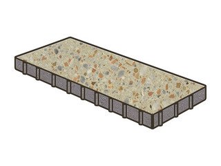 Гранитная тротуарная плитка Готика, Плита Granite FINO, 800x400x100, Зарф