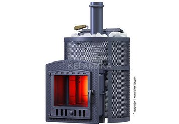 Печь чугунная для бани Технолит AVANGARD ЗК 25 (П2) Ураган круглая сетка 2