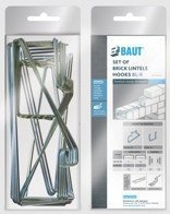 Кирпичные перемычки BAUT проем до 1,0 м Блистер-Комплект оцинкованных хомутов SKK 65 для кладки на р