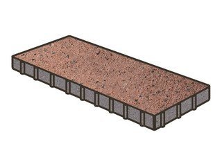 Тротуарная плитка Готика, Плита Premium Gold, 1000x500x80 мм, цвет Голд 15