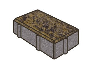 Тротуарная плитка Готика, "Брусчатка Natur", 200x100x40 мм, лимончелло