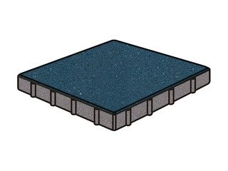 Тротуарная плитка Готика, "Квадрат Profi", 600x600x100 мм, синий