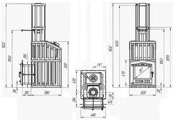 Печь чугунная для бани Технолит Гроза Ураган 18 (П2) 2023 г 6