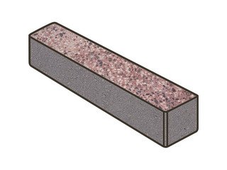 Гранитная тротуарная плитка Готика, Ригель Granite FINO, 360x80x80, Сансет