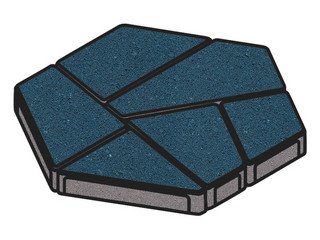 Тротуарная плитка Готика, "Полигональ Profi", 80 мм, синий