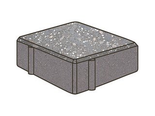 Гранитная тротуарная плитка Готика, Квадрат Granite FINO, 150x150x80, Ильменит