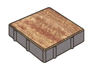 Тротуарная плитка Готика, "Квадрат Natur", 300x300x50 мм, клинкер