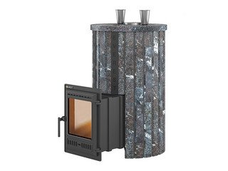 Печь для бани Эверест "Steam Master 38 ЧУГУН" Ламель Амфиболит, S-20