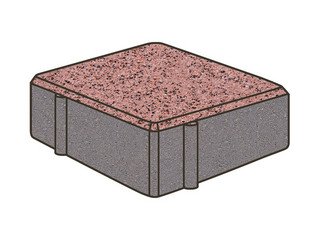 Тротуарная плитка Готика, Квадрат Premium Gold, 100x100x60 мм, цвет Голд 17