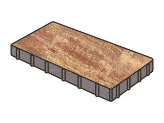 Тротуарная плитка Готика, "Плита Natur", 600x200x100 мм, клинкер