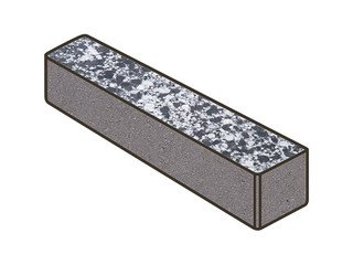 Гранитная тротуарная плитка Готика, Ригель Granite FINO, 360x80x100, Диорит