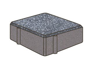 Гранитная тротуарная плитка Готика, Квадрат Granite FINO, 100x100x80, Суховязкий