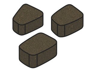 Тротуарная плитка Готика, "Веер Profi", 60 мм, темно-серый