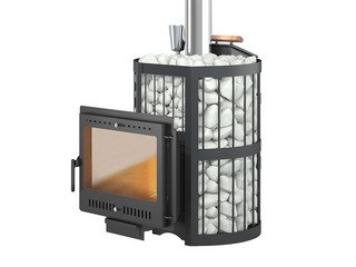 Чугунная печь для бани ЭТНА Стандарт 18 (Панорама) "М" Закрытая каменка