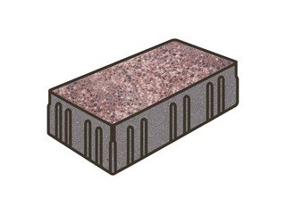 Гранитная тротуарная плитка Готика, Скада Granite FINO, 225x150x100, Сансет