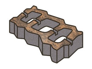 Тротуарная плитка Готика, "Газонная решетка Natur", 80 мм, тигр