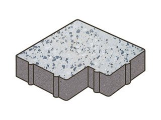 Гранитная тротуарная плитка Готика, Калипсо Granite FINO, 60 мм, Грис Парга