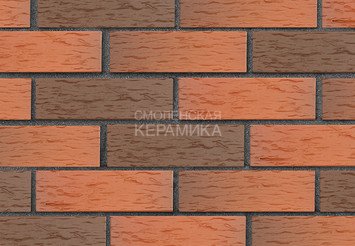 Клинкер фасадный ЛСР «Ноттингем» красный флэш береста 1