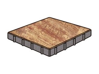 Тротуарная плитка Готика, "Квадрат Natur", 400x400x60 мм, клинкер