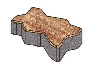 Тротуарная плитка Готика, "Зигзаг/Волна Natur", 80 мм, клинкер