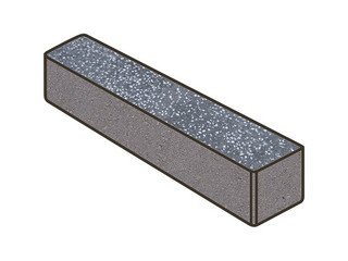 Гранитная тротуарная плитка Готика, Ригель Granite FINO, 360x80x100, Суховязкий