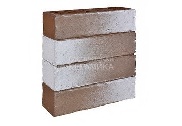 Клинкер фасадный ЛСР «Нарвик» коричневый с белым винтаж 4