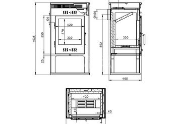 Печь-Камин ASTON 11кВт (180 м3) Ø 150мм Амфиболит 3