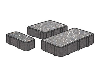 Гранитная тротуарная плитка Готика, Новый город Granite FINO, Ильменит