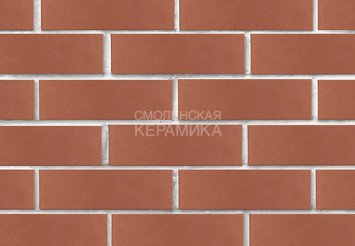 Кирпич лицевой керамический ЛСР Темно-красный гладкий, 1НФ 1