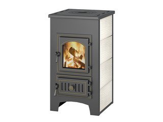 Печь-Камин ВЕЗУВИЙ ПК-01 (270) с плитой беж. 9 кВт (150 м3) Ø 115 мм