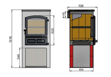 Камин ЭТНА (БКД) с плитой и т/о 