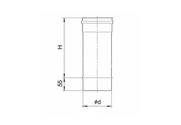 Дымоход 0,5м (430/0,8 мм / эмаль /600° черная) Ф115 BLACKSIDE 2