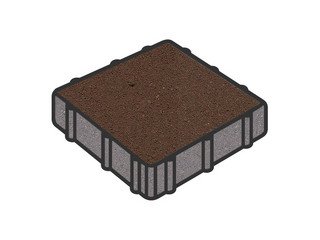 Тротуарная плитка Готика, "Квадрат Profi", 300x300x80 мм, коричневый