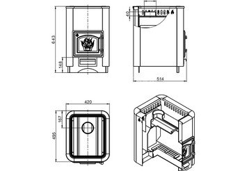 Печь ВЕЗУВИЙ Русичъ Антрацит 16 (ДТ-3) б/в 4