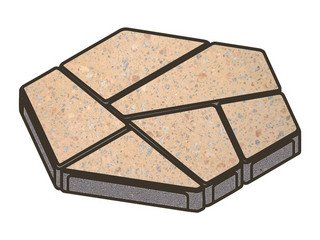 Гранитная тротуарная плитка Готика, Полигональ Granite FINO, 80 мм, Павловское