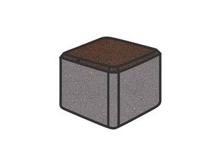Тротуарная плитка Готика, "Куб Profi", 100x100x100 мм, коричневый