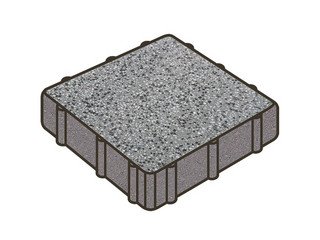 Гранитная тротуарная плитка Готика, Квадрат Granite FINO, 300x300x80, Белла Уайт