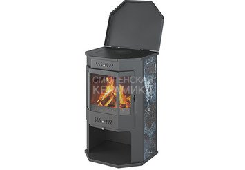 Печь-Камин ASTON 12 кВт (200 м3) Призматик с плитой (Амфиболит) 3