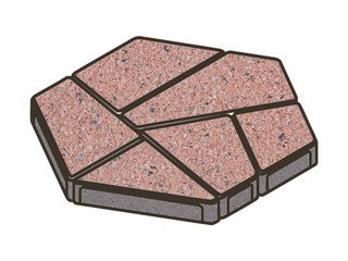 Тротуарная плитка Готика, Полигональ Premiun Gold, 893x780x80 мм, цвет Голд 18