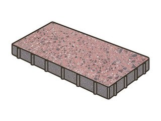 Гранитная тротуарная плитка Готика, Плита Granite FINO, 800x400x80, Ладожский