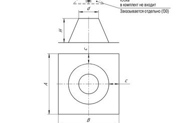 Крышная разделка прямая (430/0,5) Ф300 2