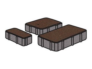 Тротуарная плитка Готика, "Новый Город Profi", 60 мм, коричневый
