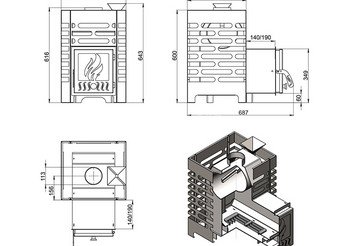Печь для бани ASTON 12 стекло 3