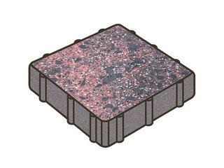 Гранитная тротуарная плитка Готика, Квадрат Granite FINO, 300x300x100, Дымовский