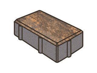 Тротуарная плитка Готика, "Брусчатка Natur", 200x100x60 мм, тигр