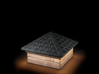 Колпак Zking Elbrus 385х385 с подсветкой на 1,5 кирпича серый