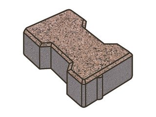 Тротуарная плитка Готика, Катушка Premiun Gold, 200x165x60 мм, цвет Голд 16